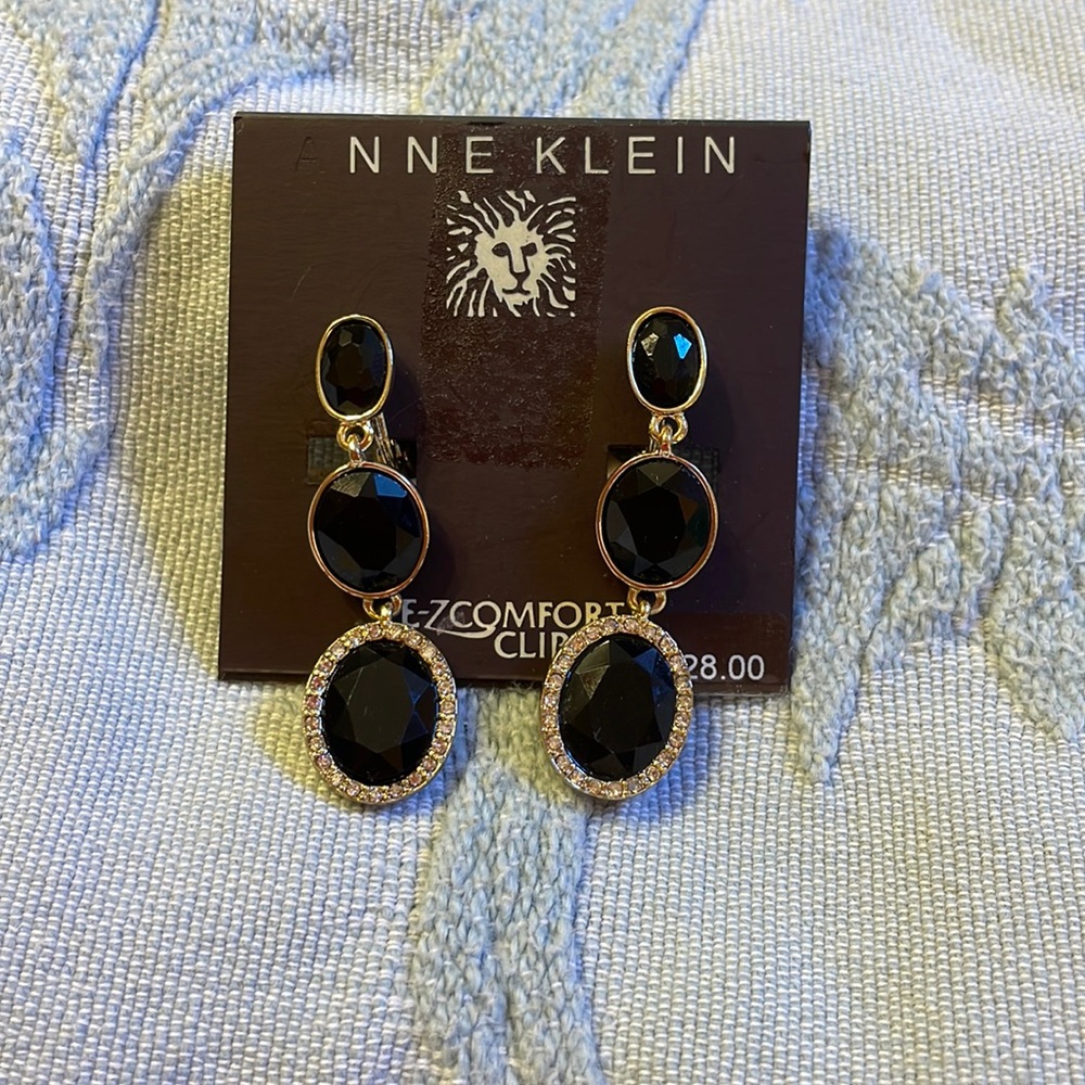 Anne Klein comfort clip dangle earrings